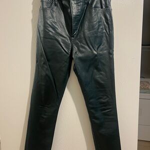 Women’s Express Green Leather Jeans
